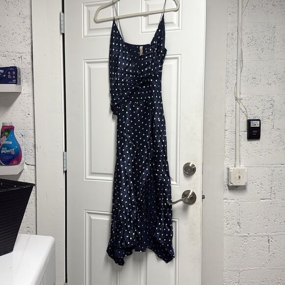 Bec + Bridge Blue Asymmetrical Sundress Cute Summer Polka Dot Navy Dress - NWOT - Picture 2 of 6